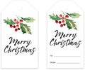 Andaz Press Christmas Holiday Season Classic Gift Tags, Merry Christmas to from Classic Favor Tags, Watercolor Holly Branch Design, for Holiday Events, Parties, and Favors, 60-Pack
