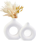 Pampas Grass Vase Set of 2, Super Large and Large Ceramic White Vases for Centerpieces, Minimalist Nordic Style Decor for Kitchen Shelf, Office, Living Room, Bedroom, and Spring Home Decor