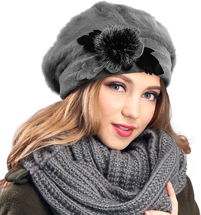 VECRY Women's 100% Wool Bucket Hat Felt Cloche Beret Dress Winter Beanie Hats