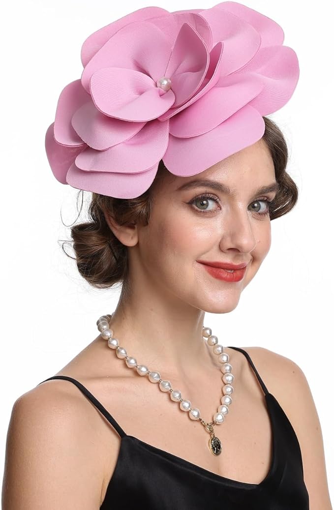 Feather Fascinator for Women - Vintage with Headband and Clip Tea Party Headwear