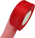 Chenkou Craft Solid Organza Ribbon 2" Christmas Red 1 Roll 50Yards Craft Bow Party Decoration Packing Ribbons (Red, 2"(50mm))