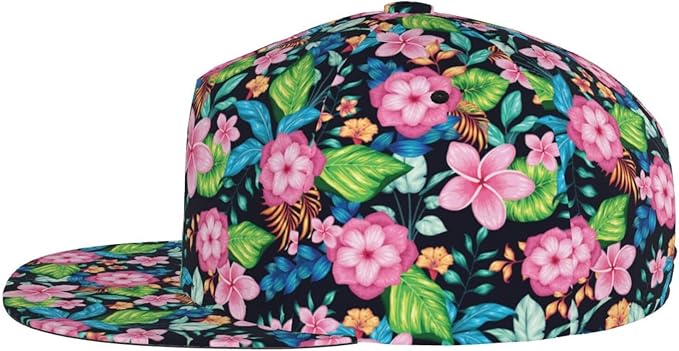 Floral Hawaiian Baseball Hat Adjustable Tropical Flower Snapback Hats Baseball Caps for Women Men
