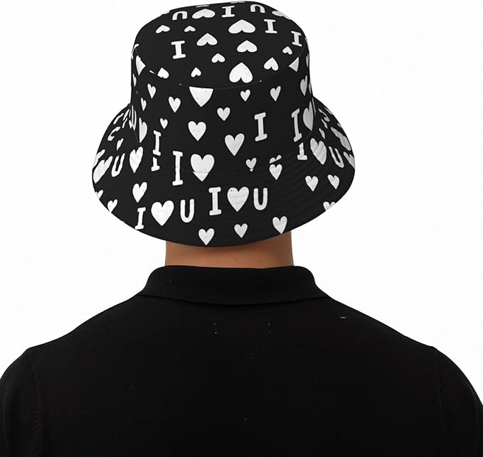 I Love U Bucket Hat Novelty Sun Hats Trendy Fisherman Cap for Men and Women