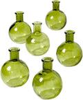 Serene Spaces Living Set of 36 Green Ball Bud Vases, Transparent Glass Vases for Weddings, Events, Parties, Floral Centerpieces for Home Decor, Measures 4" Tall