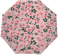 Windproof Travel Umbrella Flowers Florals Seamless Print Compact Auto Open/Close Folding Umbrellas for Rain