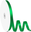3/8" x 100 Yards Satin Ribbon - Green Silk Ribbon with Spool - Ideal for Gift Wrapping, Floral Bouquets, Crafts, Wedding Party Decorations, Christmas and Sewing Projects