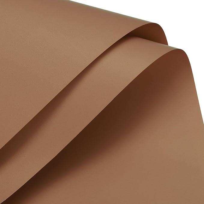 MECCANIXITY Pearlescent Film Flower Wrapping Paper 22.8x22.8 Inch Waterproof for DIY Crafts, Gift/Gift Box Packaging Caramel Color Pack of 20