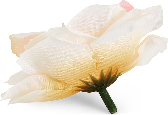 Bright Creations Artificial Roses - 3-Inch Champagne, 50-Pack Stemless Silk Heads - Silk Roses for Wedding DIY Bouquets - Gold Flowers for Centerpieces & Home Decor