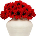 Melorca&Guilla Artificial Flowers,24Pcs 13.5inch Red Poppy Fake Flowers,Real Touch Faux Flowers, Spring Décor Fake Silk Flowers for Wedding Kitchen Shop Office Home Décor (24, Red Cornpoppy)
