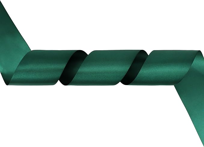 MEEDEE Dark Green Satin 3 Inch Ribbon Lux Double Faced Hunter Green Satin Ribbon by 10 Yards Green Christmas Ribbons Dark Green Ribbons for Christmas Tree, Weddings, Flower Bouquet