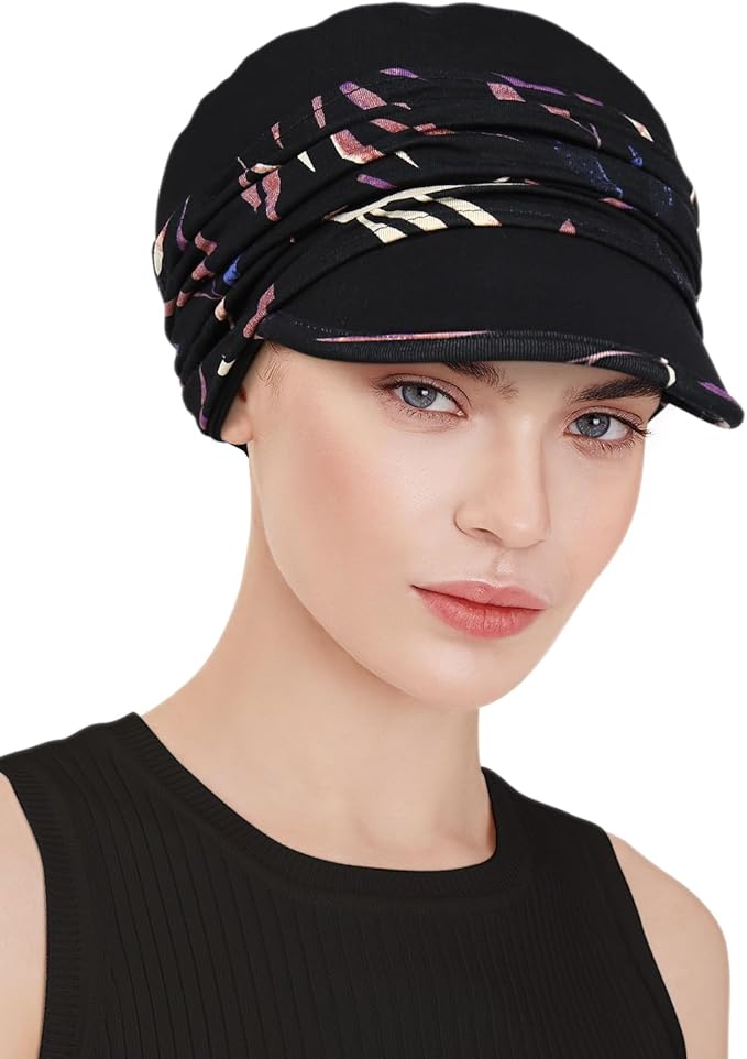 Chemo Headwear Viscose Newsboy Cap for Women Fall and Winter Hats