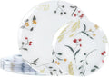 U-QE 20Pcs Wildflower Plastic Plates - Spring Floral Plates Disposable Heavy Duty, Fancy Floral Pattern Perfect for Weddings, Tea Parties, Holidays - 10.25" Dinner Plate & 7.5" Dessert Plate