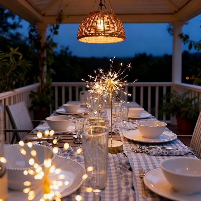 Nest and Flowers Table Lights, Firework LED Decorative Lamp, Christmas Decoration for Party, Romantic Ambient Lighting for Bedroom Living Room, Indoor Decor Gift for Family & Friends(3PCS,White light)