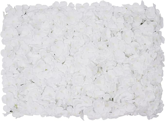 CNCEST 10Pcs Flower Panels,15.7"x 23.6" Artificial Flower Wall Panel, White Flower Backdrop Wall for Home Party Wedding Christmas Festival Photo Backdrop Decor (15.7"x 23.6"-10pcs)