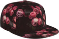 ASYG Rose Baseball Cap Women Hat Fashion Flat Bill Brim Flowers Adjustable Hats Cute Cap