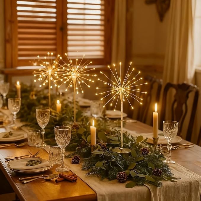 Nest and Flowers Table Lights, Firework LED Decorative Lamp, Christmas Decoration for Party, Romantic Ambient Lighting for Bedroom Living Room, Indoor Decor Gift for Family & Friends(5PCS,Warm Light)