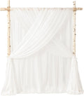 Ling's moment White Backdrop Curtains, 10Ft x 23Ft Long Sheer Wrinkle-Free Background Backdrop Curtain&Table Cloth for Birthday Party Wedding Baby Shower Photo Booth Decor