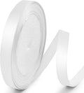 25 Yards 3/8 inch Satin Ribbon, Solid Color Fabric Ribbon Perfect for Gift Wrapping, Wedding, Handmade Bows, Floral Bouquets and Party Decoration(White)