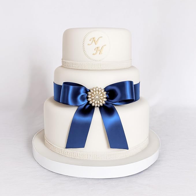 KINGLAKE Royal Blue Satin Ribbon – 1 1/2'' x 100 Yards Polyester Dark Blue Ribbon for Gift Wrapping Wedding Party Decoration DIY Crafts Floral Bouquets and Wreath Bows Halloween