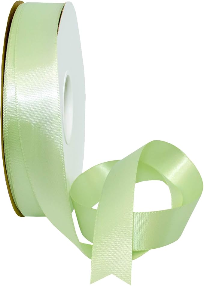 Morex Ribbon Double Face Satin Polyester Ribbon, 7/8" x 50 Yd, Seafoam Green, Silk Ribbons for Gift Wrapping, Birthday Gifts, Satin Dress for Women, Crafts, Wedding