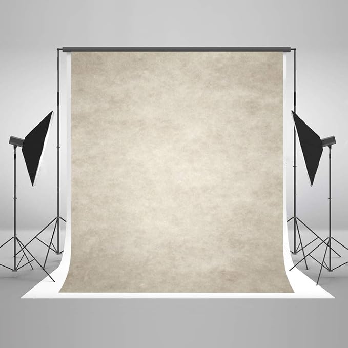 8ft(W) x8ft(H) Ivory Photo Backdrop Microfiber Absract Photo Studio Background for Photographers Headshots Old Master Photo Props