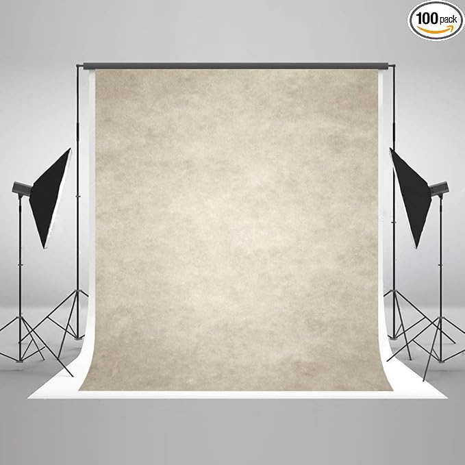 6.5ft(W) x10ft(H) Ivory Portrait Photography Backdrop Beige Microfiber Absract Photo Studio Background for Photographers Head Shots Old Master Photo Props
