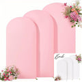 White and Pink Arch Backdrop Cover 7.2FT 6.6FT 6FT Arch Covers Stretchy Backdrop Set of 3, Wedding Arch Cover Spandex Fitted Double-Color Fabric Arch Covers for Party Baby Shower Birthday Decoration