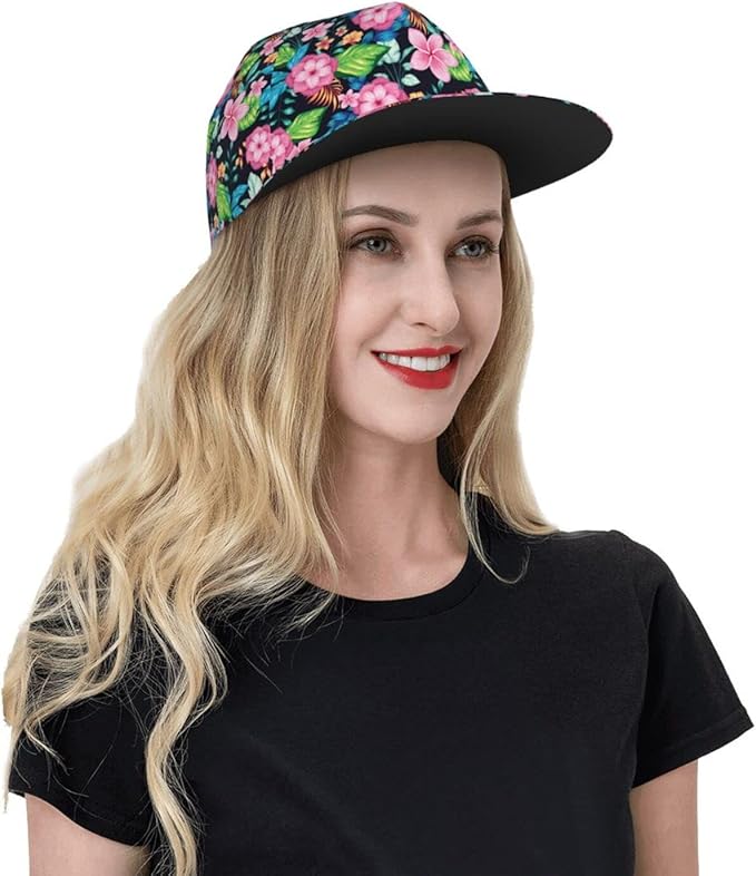Floral Hawaiian Baseball Hat Adjustable Tropical Flower Snapback Hats Baseball Caps for Women Men