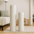 Leewadee White Tall Floor Vase, Set of 2 Decorative 24/19″ Large White Vases from Metal for Home Decor Living Room, Style with Pampas Grass for Modern, Vintage, Rustic or Farmhouse Room Decor