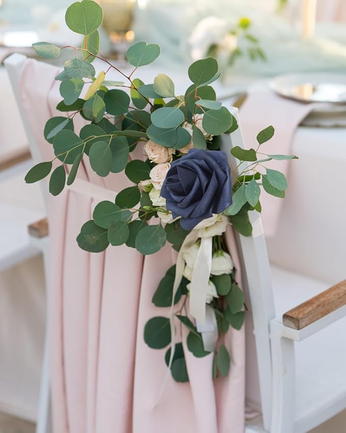 JOYLEX 50Pcs Navy Blue Artificial Flowers Realistic Roses, Real Looking Fake Roses with Stem for DIY Wedding Bouquets Centerpieces Bridal Shower Party Home Romantic Decorations (Navy Blue, 50pcs)