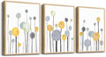 MHARTK66 3 Piece Natural Wood Framed Abstract Watercolor Painting Wall Art For Living Room Bedroom Large Wall Decor Hanging Office Artwork Flowers Canvas Prints Kitchen Modern Room Home Decoration