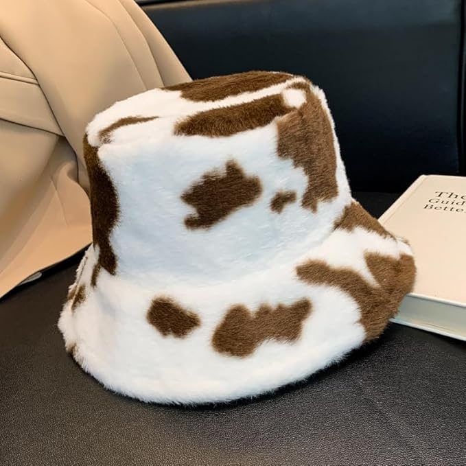Winter Soft Faux Fur Plush Bucket Hat, Lovely Fisherman Cap, Fashion Outdoor Thick Warm Sun Cap for Women