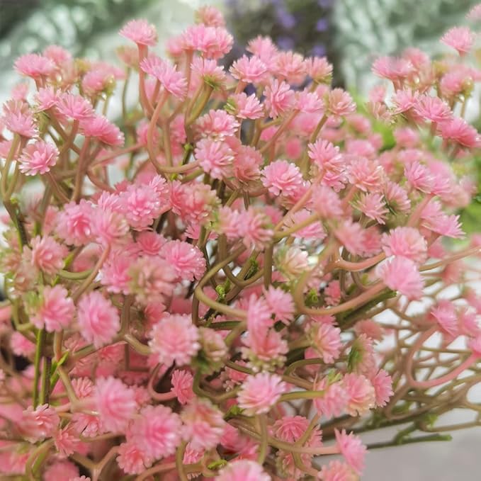 Bringsine Baby Breath Gypsophila Deco Pink Colour Artificial Flowers for Wedding 40 Pieces/lot