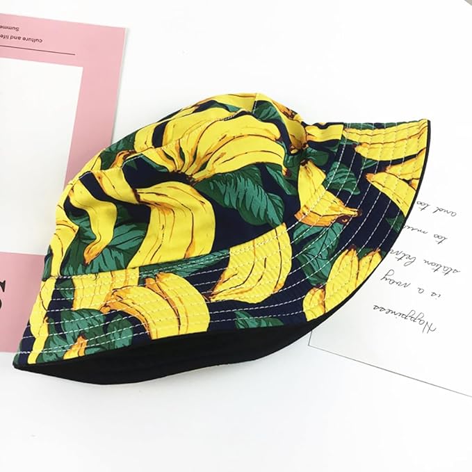 Malaxlx Bucket Hat Beach Sun Hat Fishing Hat for Women Men, Outdoor Travel Reversible Double Side Wear Fisherman Hat