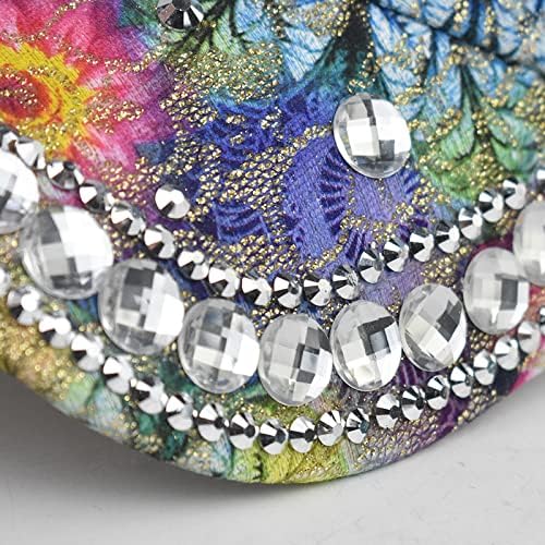 Bling Baseball Caps for Women, Rhinestone Summer Flower Baseball Hat, Adjustable Spring Fall Denim Sequin Jean Hat