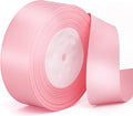 Pink Ribbon 1-1/2 Inch Pink Satin Fabric Ribbon 50 Yards for Flower Bouquet Gift Wrapping Birthday Wedding Christmas Party Decoration