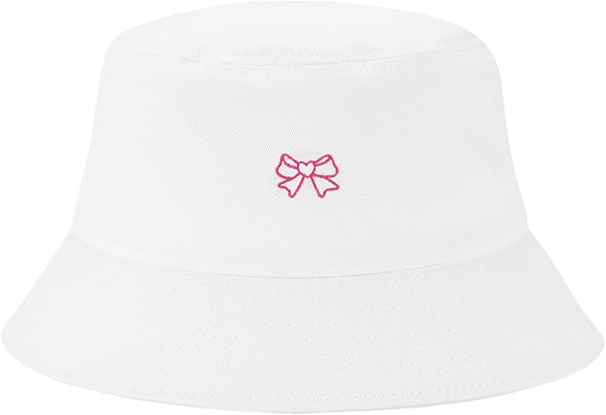 Fashion Embroidered Bucket Hat Cotton Summer Beach Sun Hat for Women Men Teen