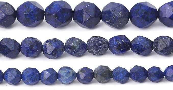 Faceted Natural Lapis Lazuli Stone Round Beads 6mm 36cm/Strand for Jewelry Making