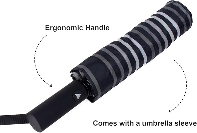 Nollia Windproof Automatic Travel Umbrella, Compact Portable with Reinforced Ribs for Sun & Rain