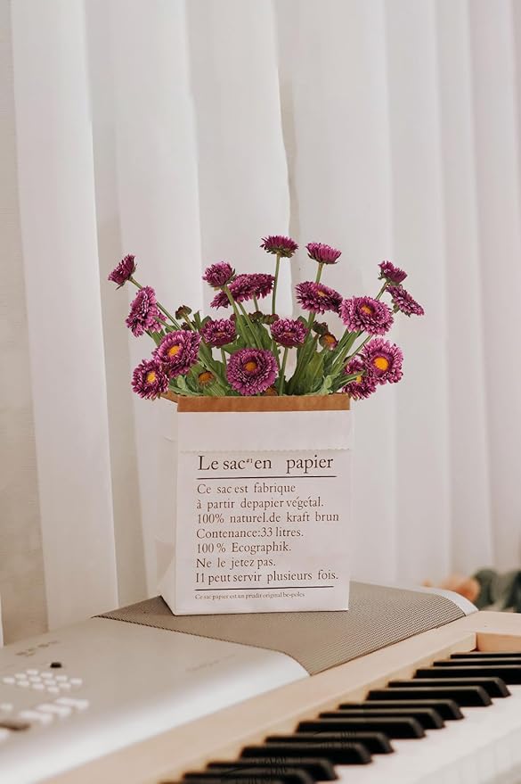 Purple Daisy Flowers Artificial 8pcs Realistic Faux Chrysanthemum Silk Calendula Flowers with Stems for Wedding Bouquet Home Party Decoration(Purple)
