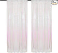 Iridescent Sequin Backdrop Curtain 4FTx8FT 2 Panels Glitter Metallic Photography Background Drapes for Wedding Baby Shower Birthday Birthday