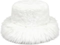 Fuzzy Bucket Hats for Woman Fur Winter Hat Fluffy Warmer Fisherman Cap