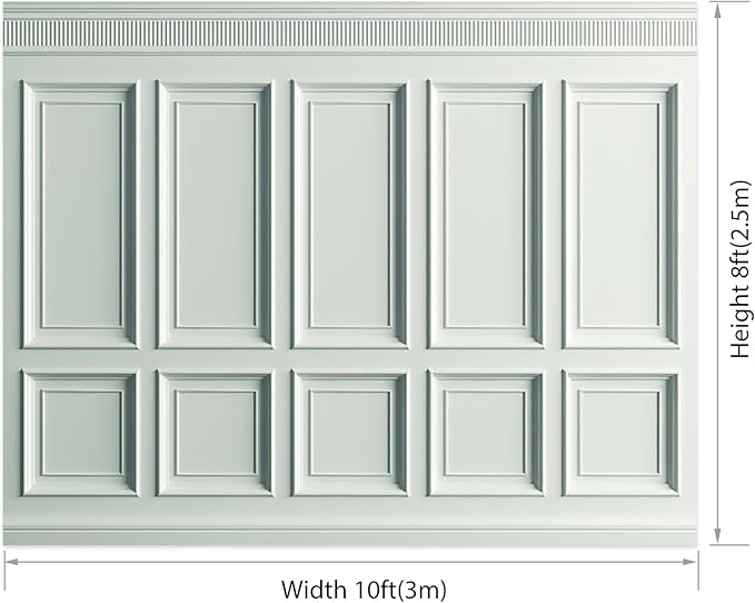 AOFOTO Vintage Room Inside Backdrop Classic French Frame Light Green Walls Photo Background for Wedding Bridal Shower Party Banner Home Headboard Decor Wall Photo Studio Booth Props 10x8ft
