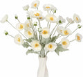 White Poppy Flowers Artificial,8PCS Fake Poppies 22.8" Realistic Silk Flowers with Stems for Wedding Party Table Centerpiece Home Decor(White)