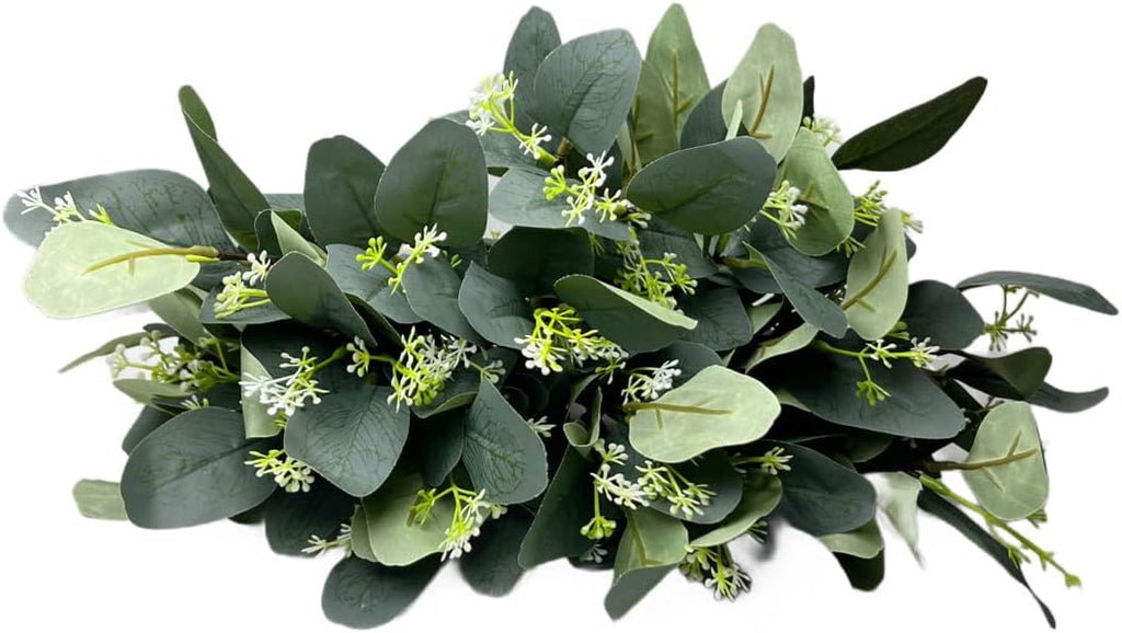 50pcs Eucalyptus Leaves Simulate Green Plants, Wedding Home Office Center Flower Decoration, DIY Vase Flower Arrangement, Stems, Leaves, Fruits (Eucalyptus Leaves with Fruits)