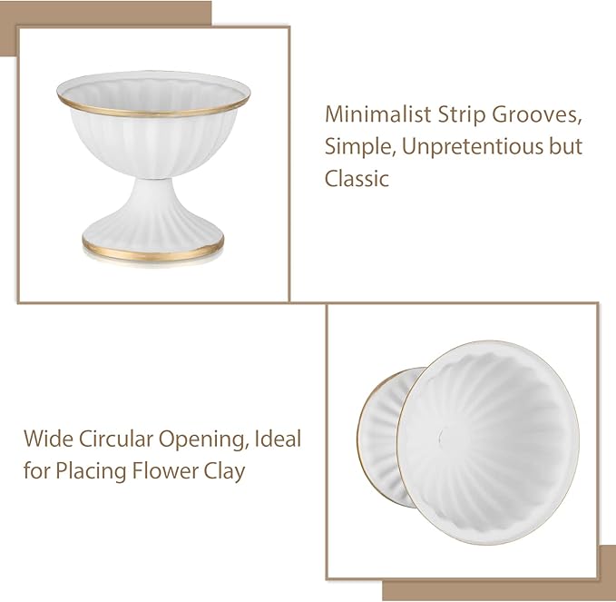 Sziqiqi Mini White Flower Arrangement Pots for Centerpiece Table Decorations Metal Vase Urn Planter Decor for Home Wedding Party Christmas (3.7IN-10PCS, White)