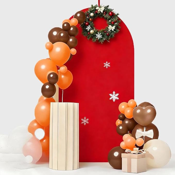 6FT Red Arch Cover, 6FT Red Arch Backdrop Cover for Wedding Party Birthday Decor, Christmas Arch Cover Backdrop Covers for Festival Decoration