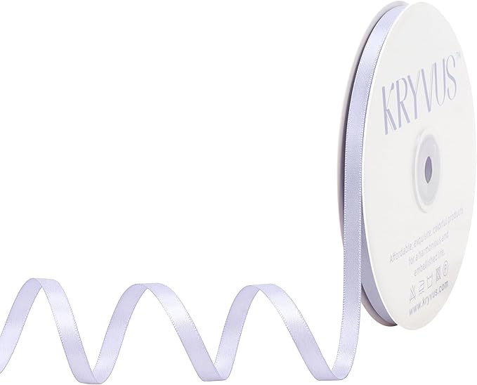 Lilac Mist Satin Ribbon, Double Faced 2 Inch X 25 Yards Lilac Mist Ribbon, Premium Satin Ribbon for Gift Wrapping, Crafts, Hair Bow Making, Sewing, Flower Bouquet, Wedding Party Decor
