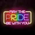 May The Pride Be With You Neon Sign, Pride Neon Light for LGBT Gay Bar Party Decorations, Rainbow Pride Sign, Love Wins Neon Sign for Bedroom Living Room Store Gay Bar Club Party Girls Gift