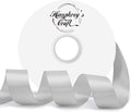 Humphrey's Craft 1 Inch Silver Double Faced Satin Ribbon - 50 Yards Thick Silk Ribbon for Crafts Gift Wrapping DIY Bows Bouquet Decoration Sewing Christmas Tree Wedding and Invitation Card.